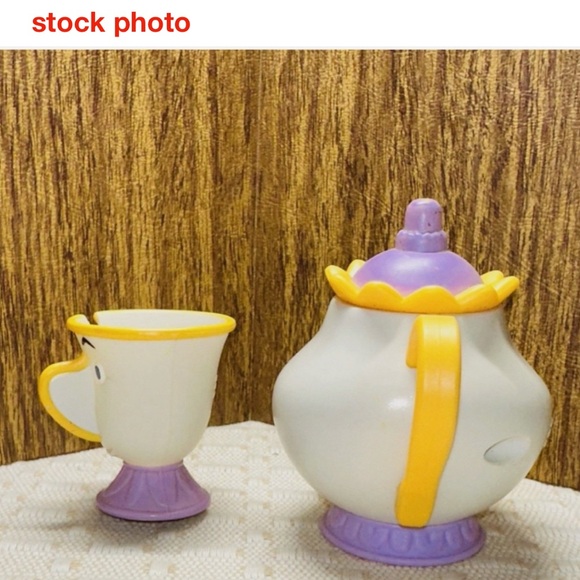 NIB Vtg Disney’s Beauty & the Beast McDonalds Happy Meal Toy 6-Mrs. Potts & Chip - Picture 8 of 9